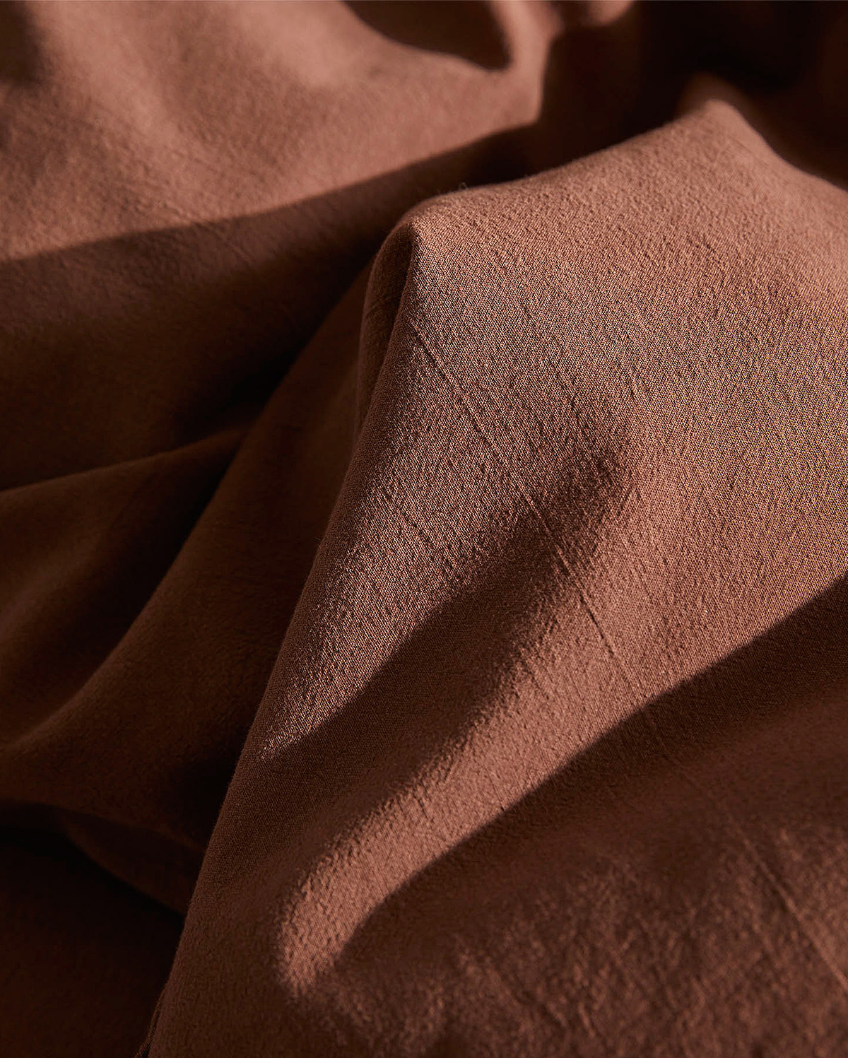 Washed Linen Duvet Cover Set - Dark Brown